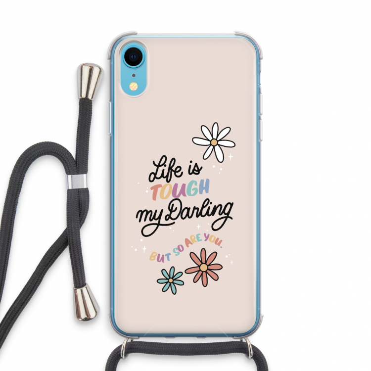 Tough Life: iPhone XR Transparant Hoesje met koord