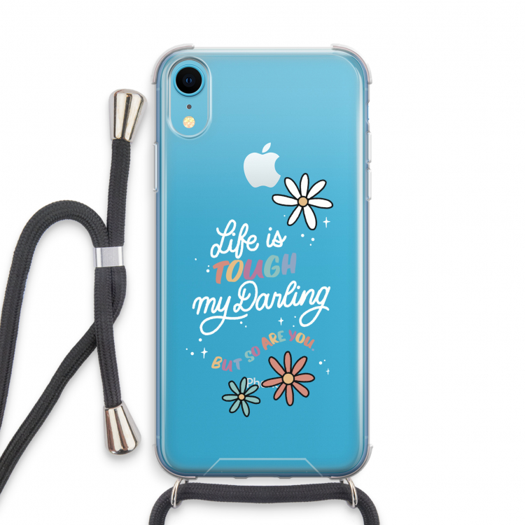 Tough Life: iPhone XR Transparant Hoesje met koord