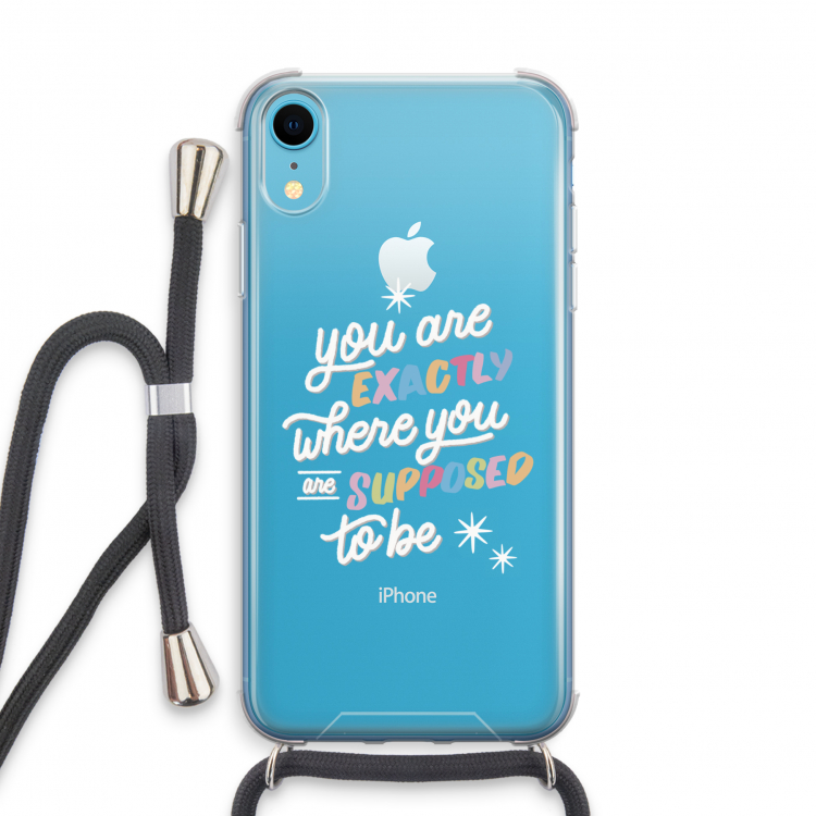 Right Place: iPhone XR Transparant Hoesje met koord