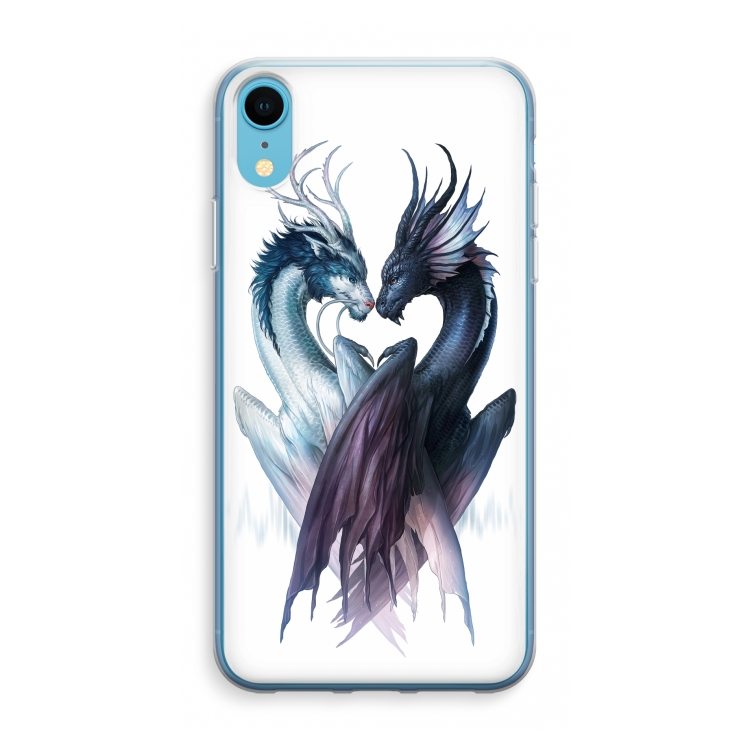Yin Yang Dragons: iPhone XR Transparant Hoesje