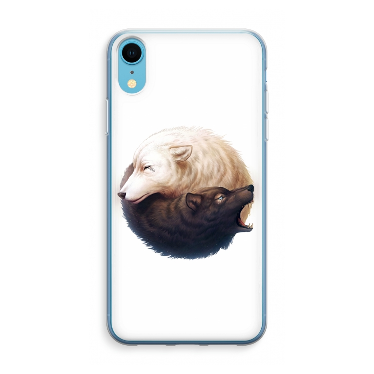 Yin Yang Wolves: iPhone XR Transparant Hoesje