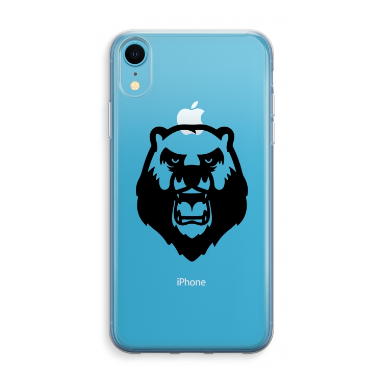 Angry Bear (black): iPhone XR Transparant Hoesje