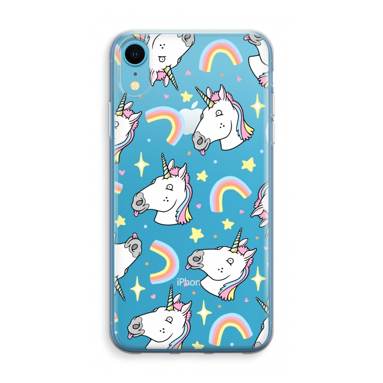 Rainbow Unicorn: iPhone XR Transparant Hoesje