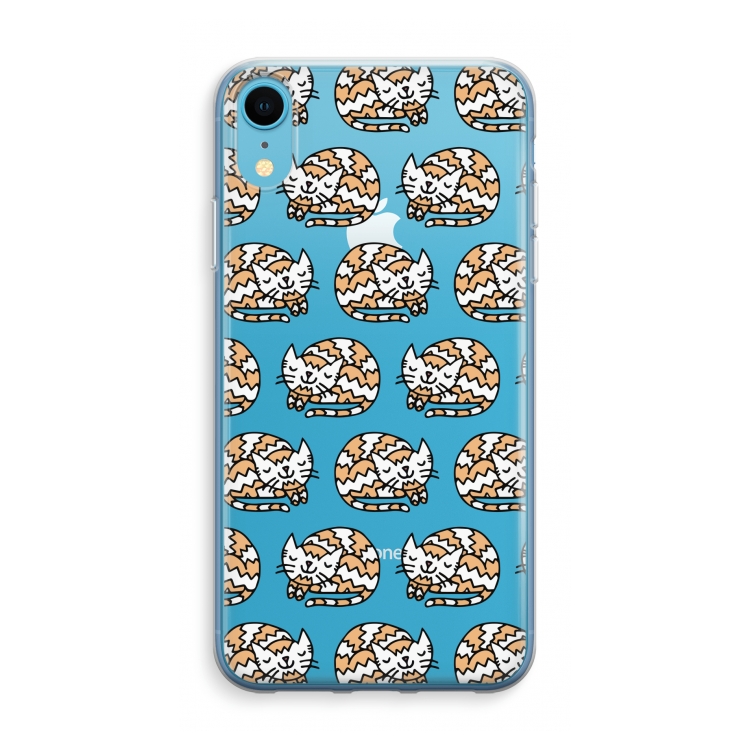 Slapende poes: iPhone XR Transparant Hoesje