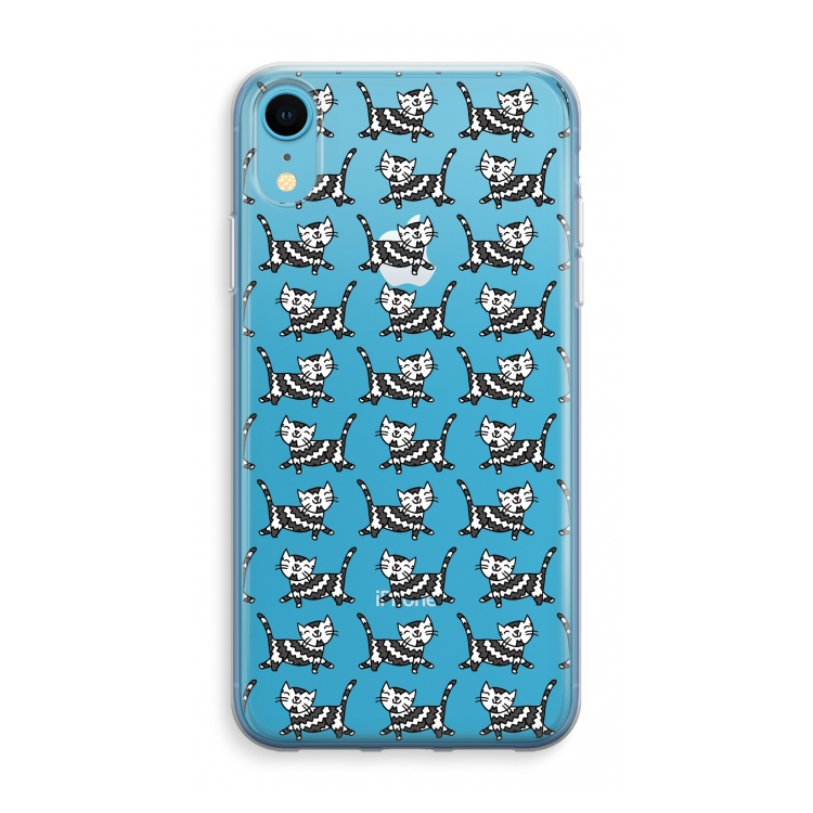 Zwarte poes: iPhone XR Transparant Hoesje