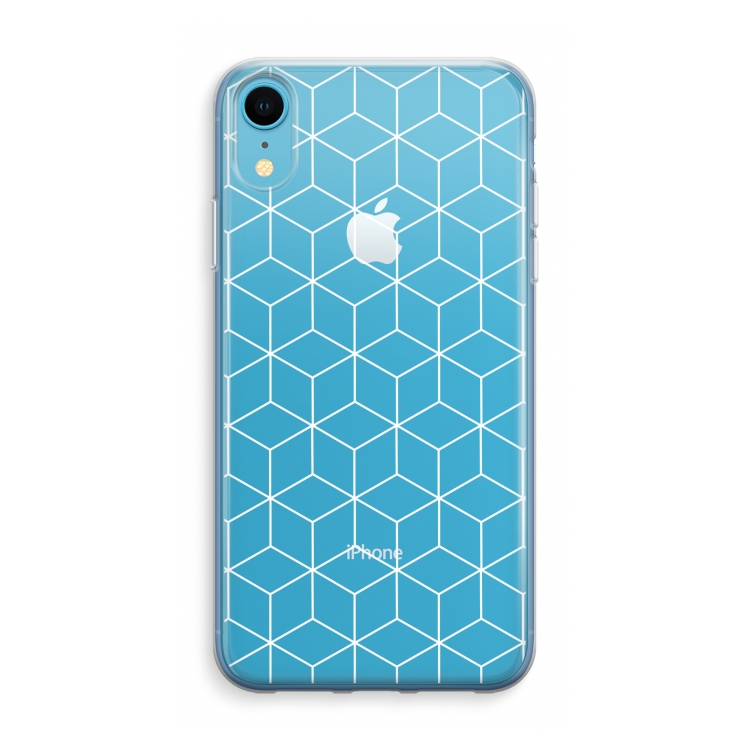 Zwart-witte kubussen: iPhone XR Transparant Hoesje