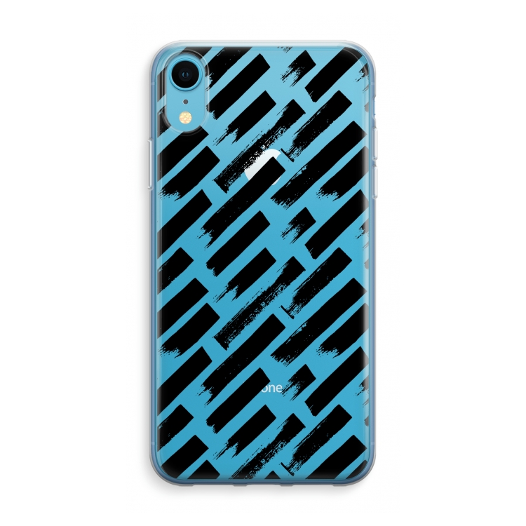 Zwarte vegen: iPhone XR Transparant Hoesje