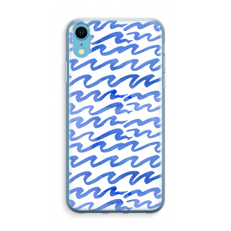 Blauwe golven: iPhone XR Transparant Hoesje