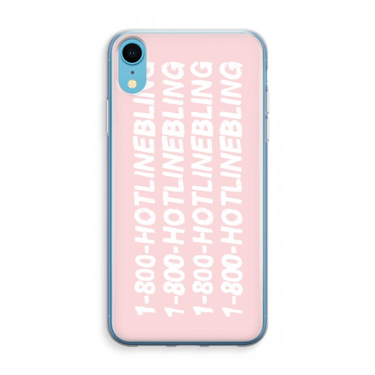 Hotline bling pink: iPhone XR Transparant Hoesje