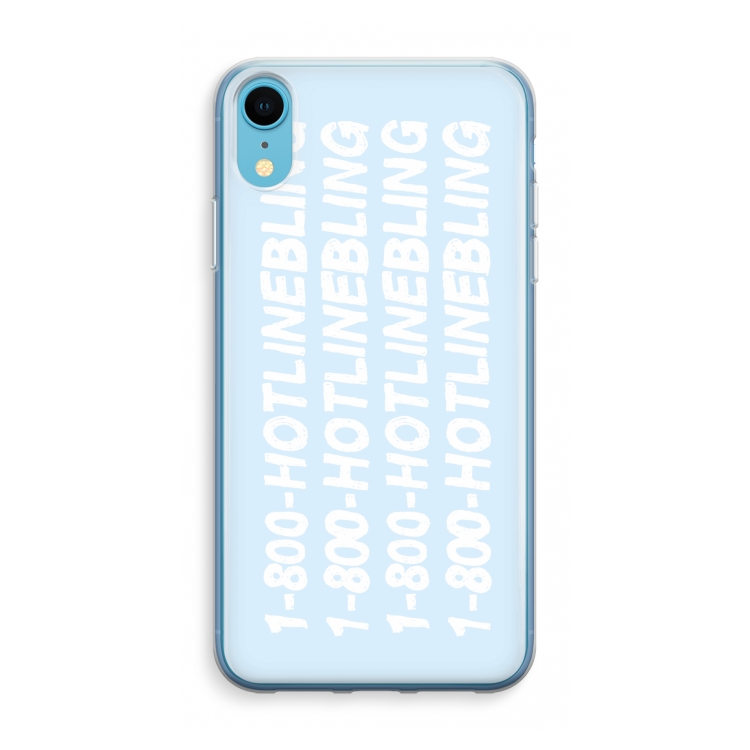 Hotline bling blue: iPhone XR Transparant Hoesje