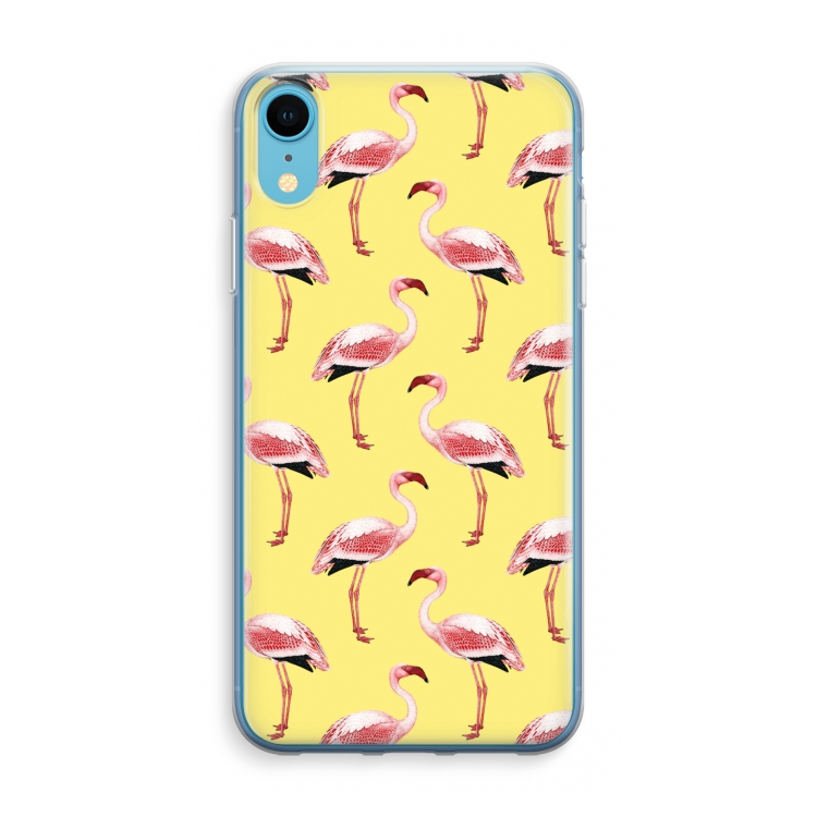 Flamingo's geel: iPhone XR Transparant Hoesje