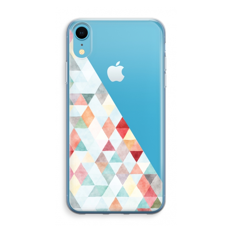 Gekleurde driehoekjes pastel: iPhone XR Transparant Hoesje