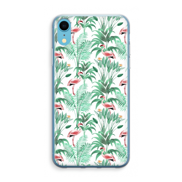 Flamingo bladeren: iPhone XR Transparant Hoesje