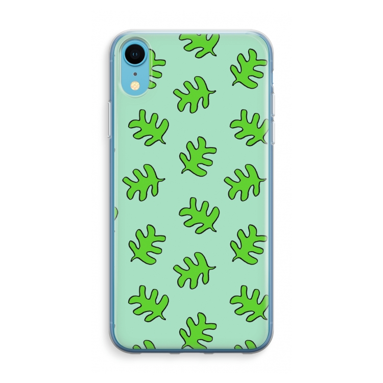 Groene blaadjes: iPhone XR Transparant Hoesje