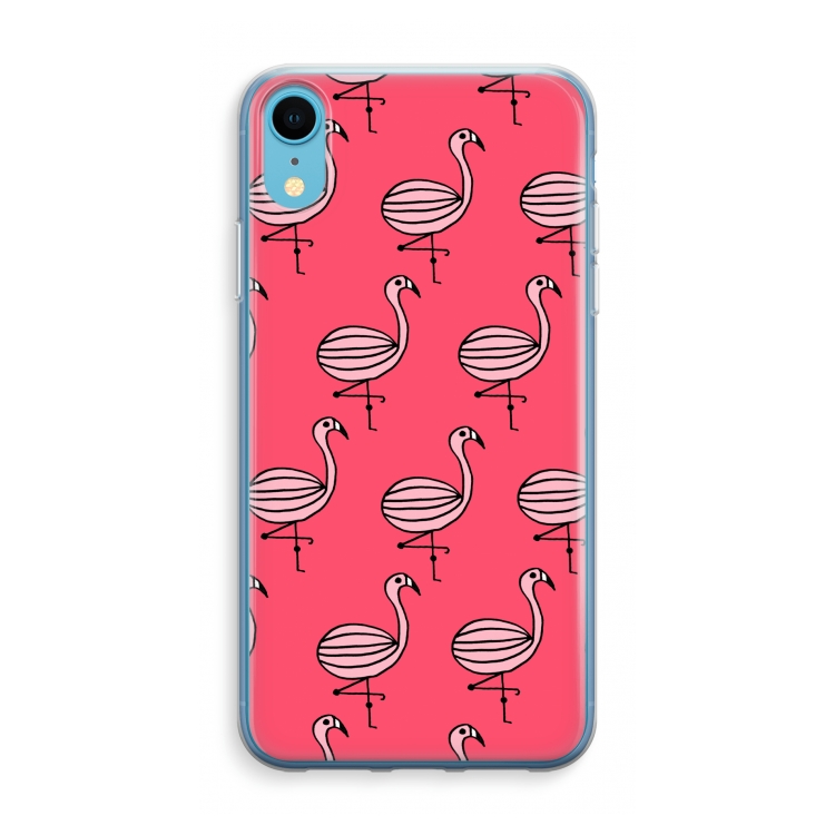Flamingo: iPhone XR Transparant Hoesje