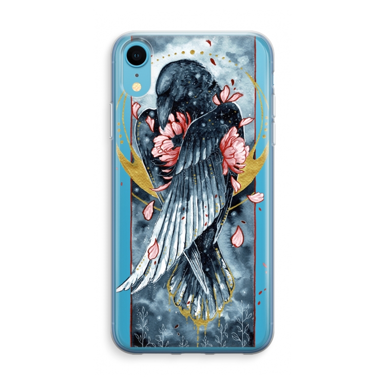 Golden Raven: iPhone XR Transparant Hoesje