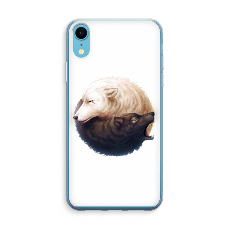 Yin Yang Wolves: iPhone XR Transparant Hoesje