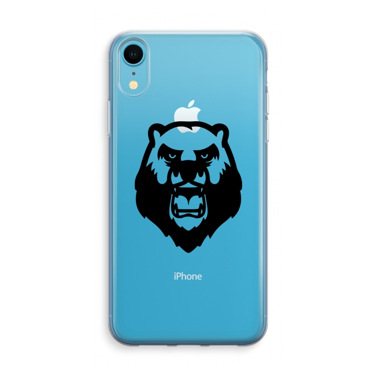 Angry Bear (black): iPhone XR Transparant Hoesje