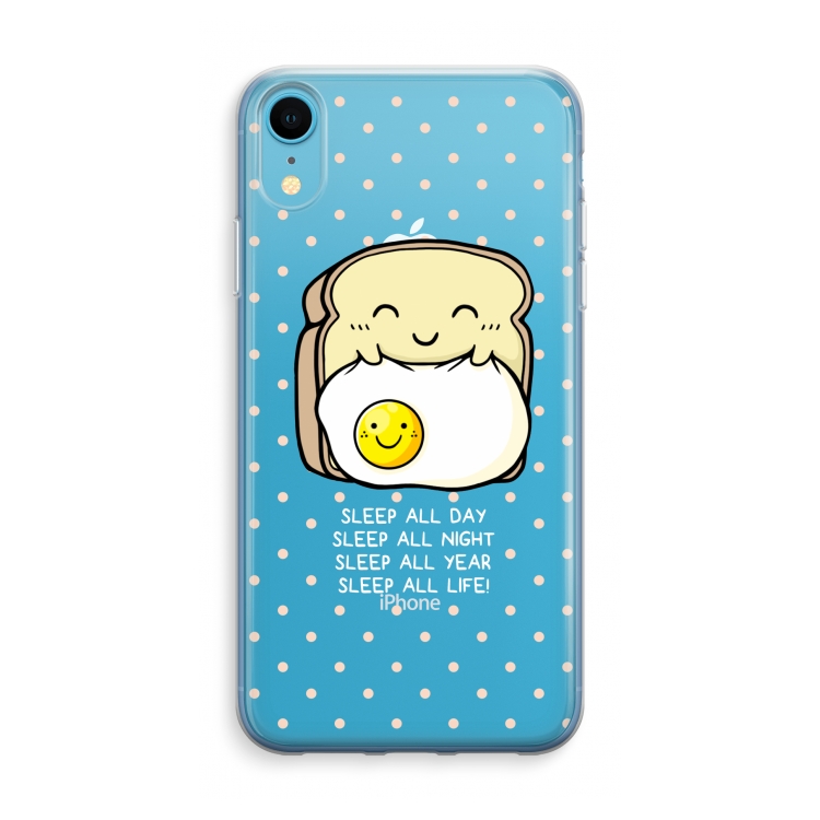 Sleep All Day: iPhone XR Transparant Hoesje