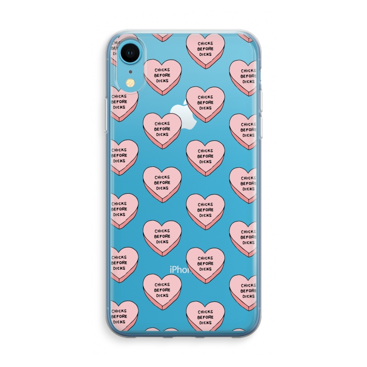 Chicks before dicks: iPhone XR Transparant Hoesje