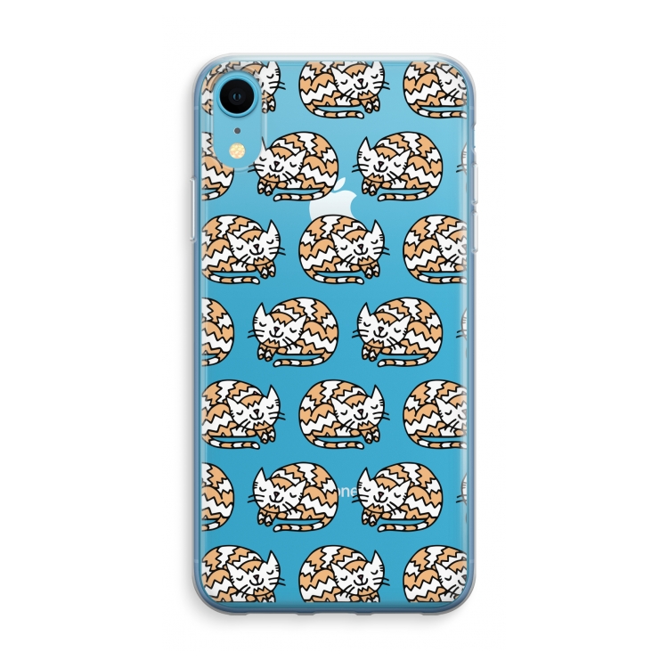 Slapende poes: iPhone XR Transparant Hoesje