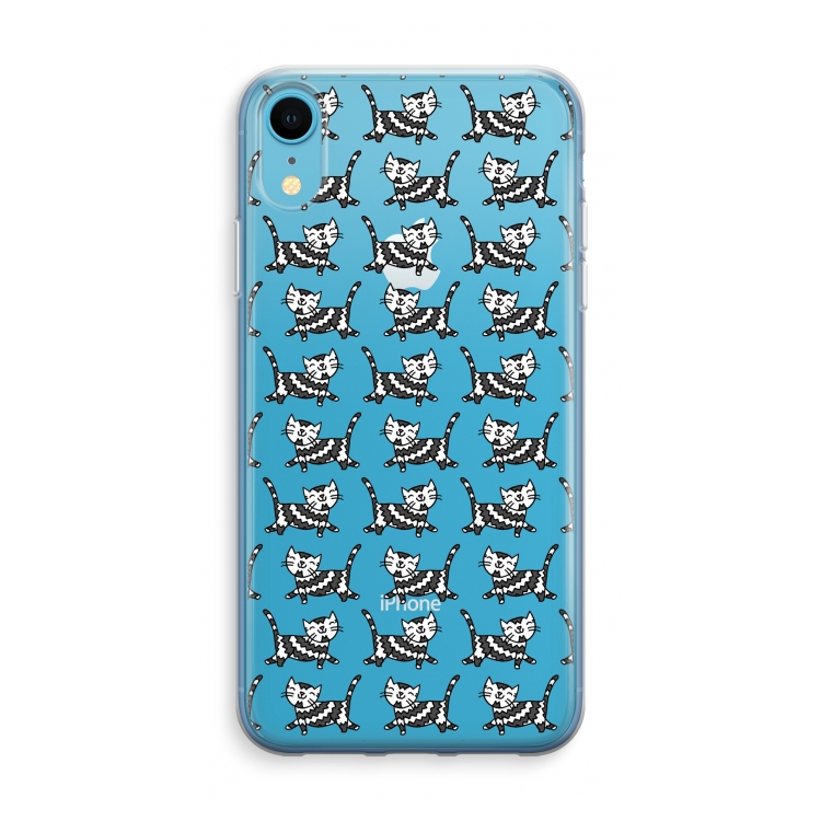 Zwarte poes: iPhone XR Transparant Hoesje