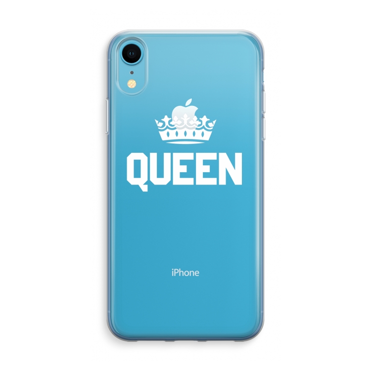 Queen zwart: iPhone XR Transparant Hoesje
