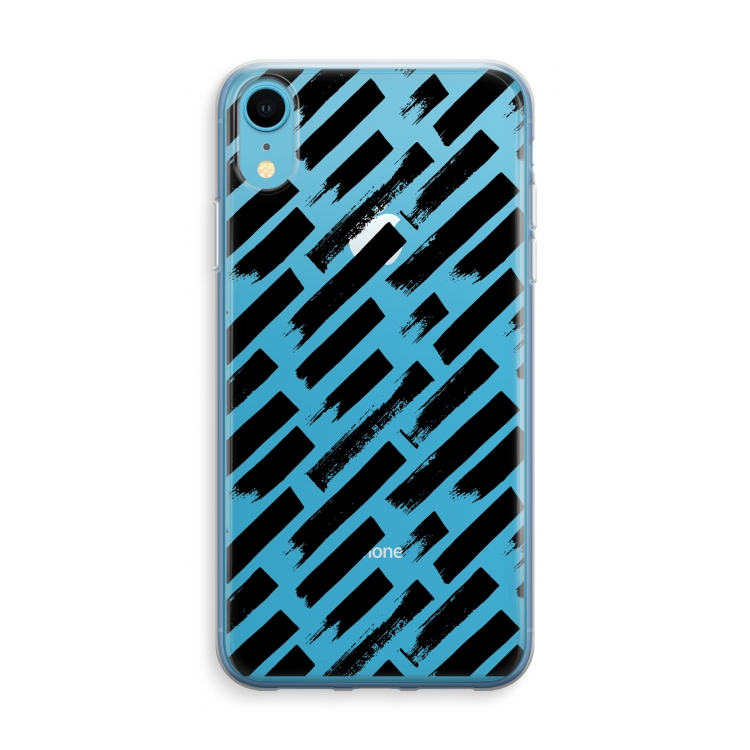 Zwarte vegen: iPhone XR Transparant Hoesje