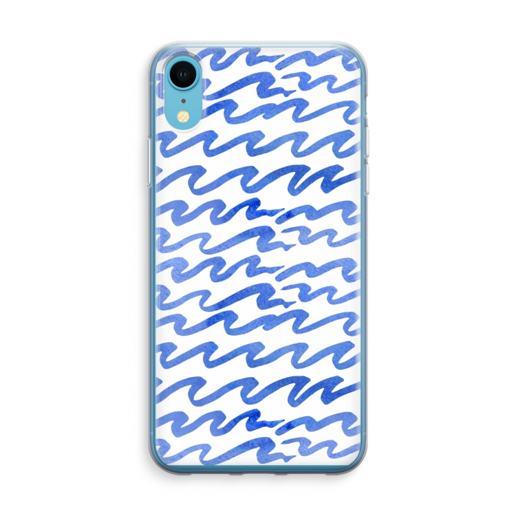 Blauwe golven: iPhone XR Transparant Hoesje