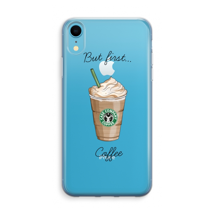 But first coffee: iPhone XR Transparant Hoesje