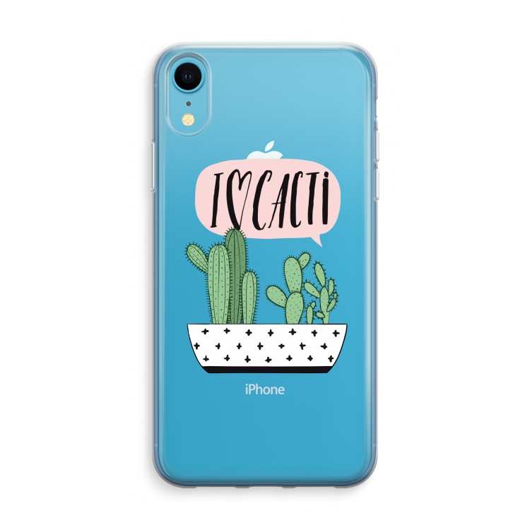 I love cacti: iPhone XR Transparant Hoesje