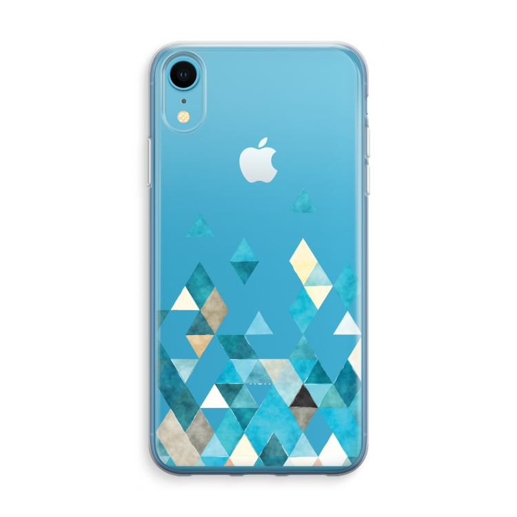 Gekleurde driehoekjes blauw: iPhone XR Transparant Hoesje
