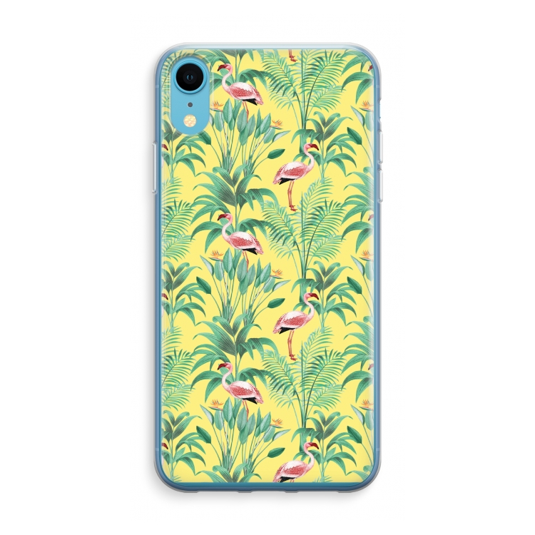 Flamingo party: iPhone XR Transparant Hoesje