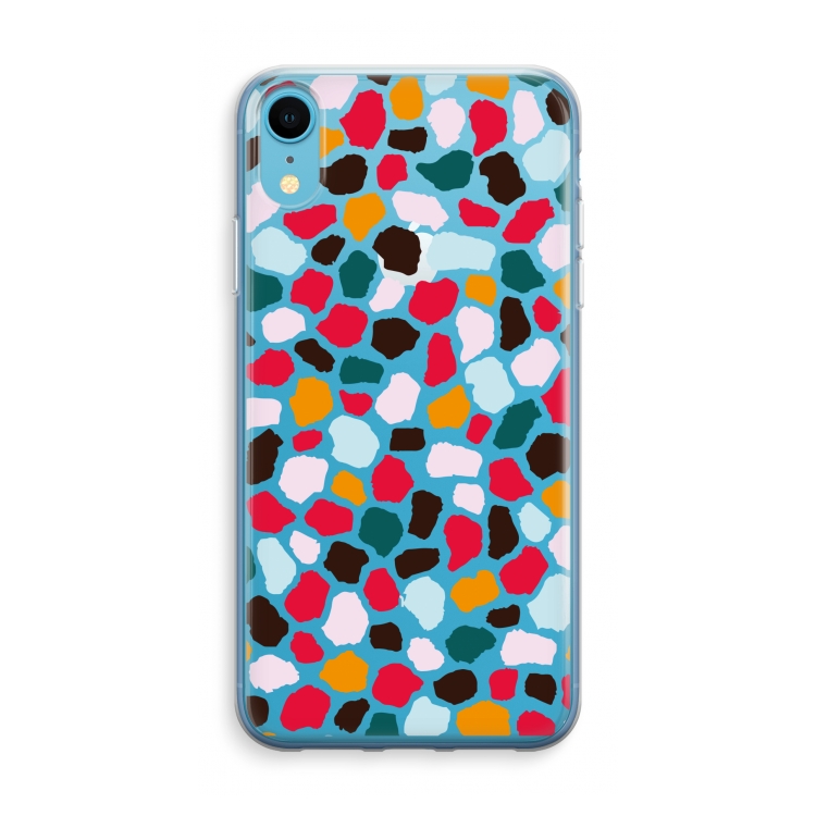 Colored Giraffe: iPhone XR Transparant Hoesje