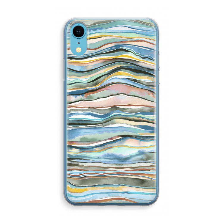 Watercolor Agate: iPhone XR Transparant Hoesje