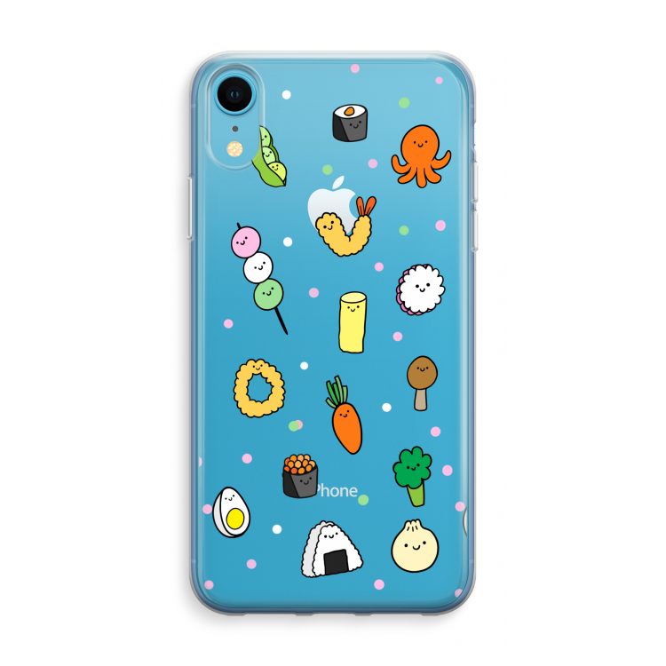 Happy bento friends: iPhone XR Transparant Hoesje