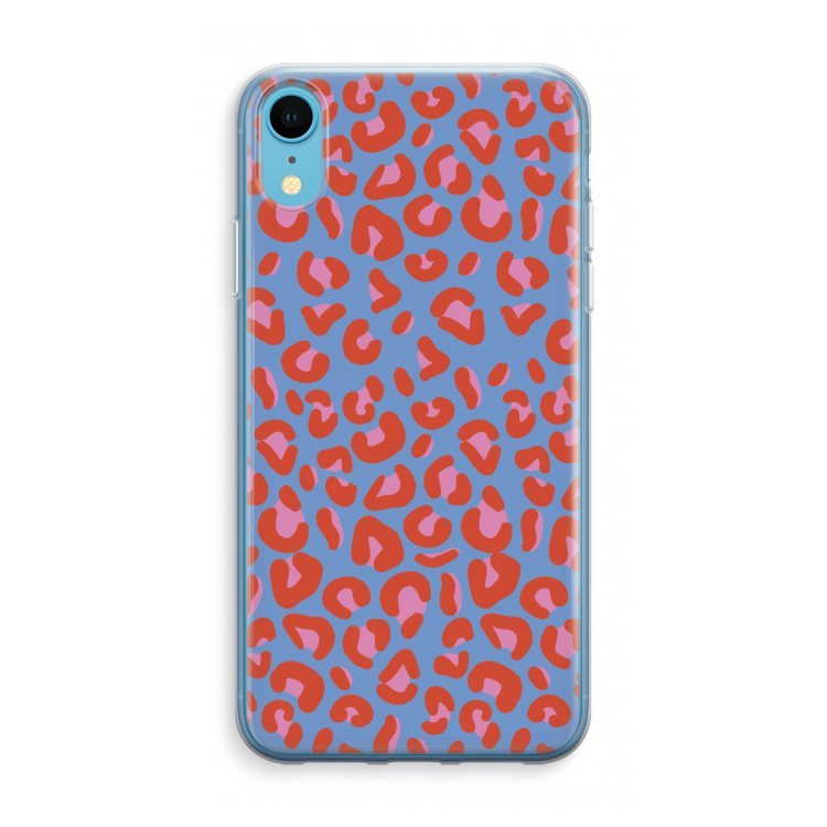 Leopard blue: iPhone XR Transparant Hoesje