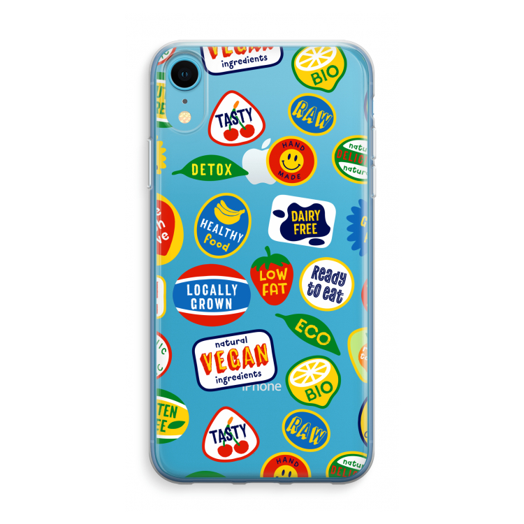 Fruitsticker: iPhone XR Transparant Hoesje