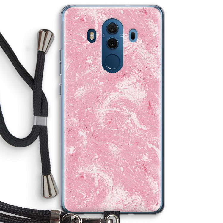 Abstract Painting Pink: Huawei Mate 10 Pro Transparant Hoesje met koord