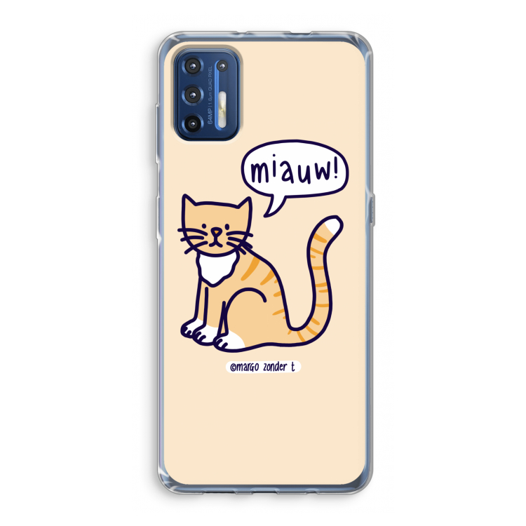 Miauw: Motorola Moto G9 Plus Transparant Hoesje