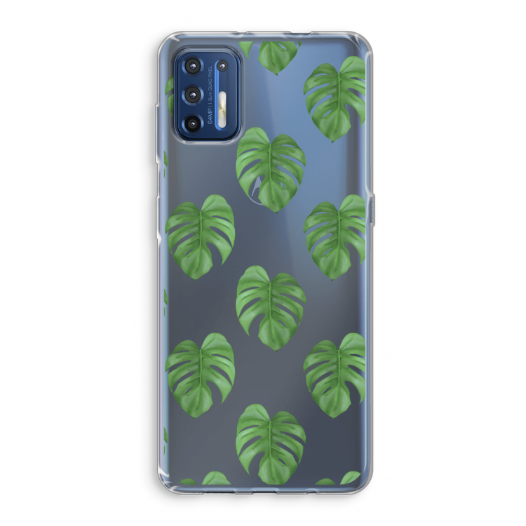Monstera leaves: Motorola Moto G9 Plus Transparant Hoesje
