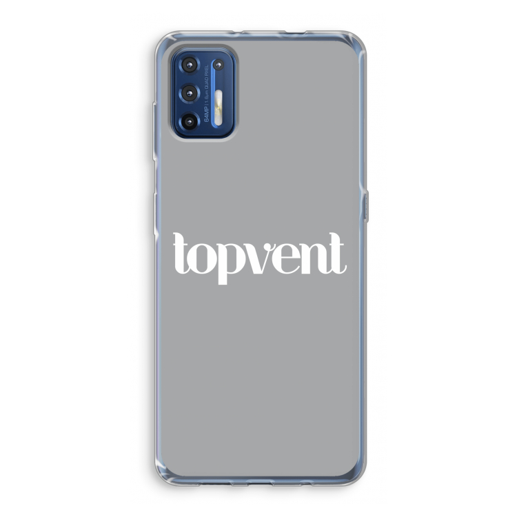 Topvent Grijs Wit: Motorola Moto G9 Plus Transparant Hoesje