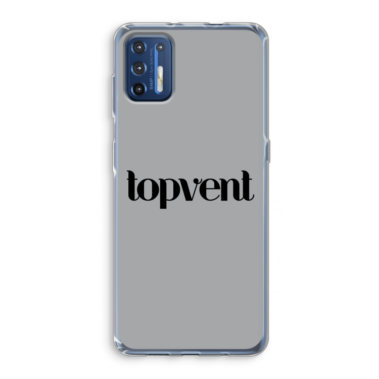 Topvent Grijs Zwart: Motorola Moto G9 Plus Transparant Hoesje