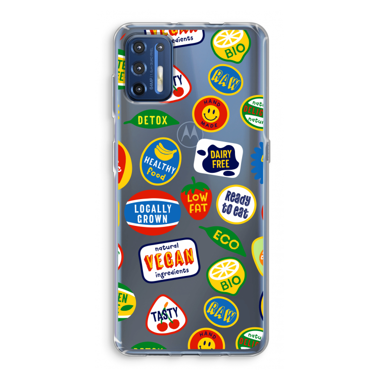 Fruitsticker: Motorola Moto G9 Plus Transparant Hoesje