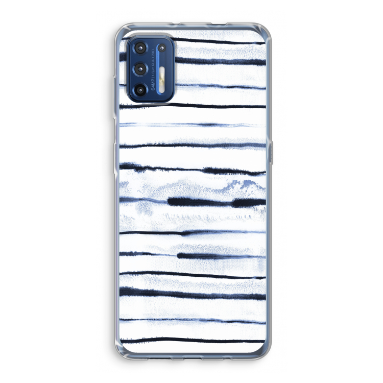 Ink Stripes: Motorola Moto G9 Plus Transparant Hoesje