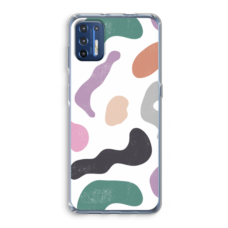 Memphis Shapes: Motorola Moto G9 Plus Transparant Hoesje