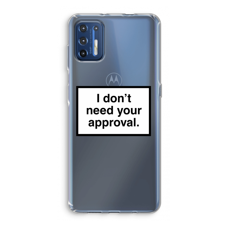 Don't need approval: Motorola Moto G9 Plus Transparant Hoesje