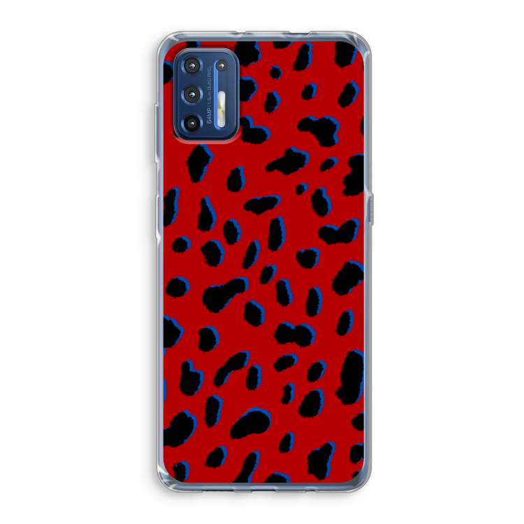 Red Leopard: Motorola Moto G9 Plus Transparant Hoesje