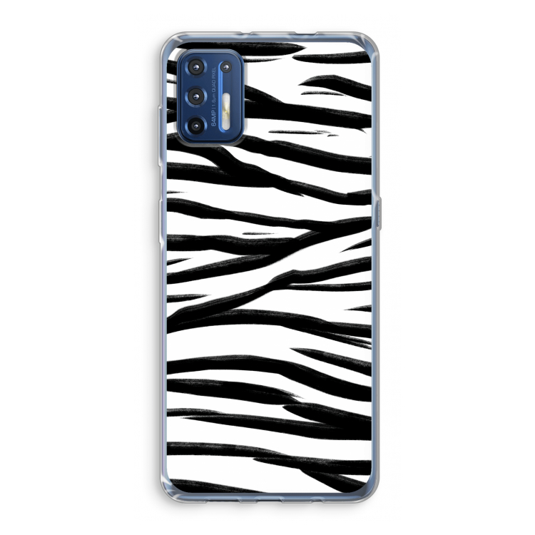 Zebra pattern: Motorola Moto G9 Plus Transparant Hoesje