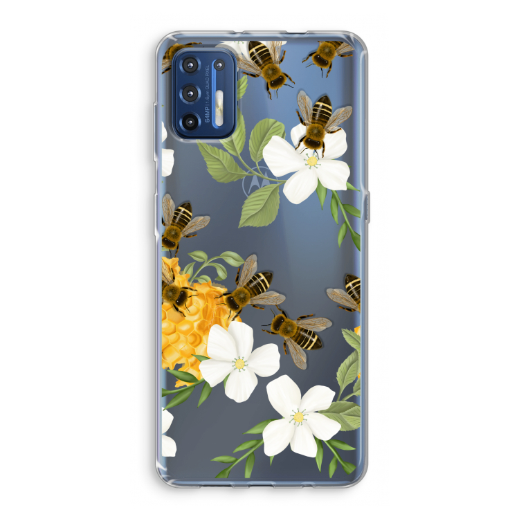 No flowers without bees: Motorola Moto G9 Plus Transparant Hoesje